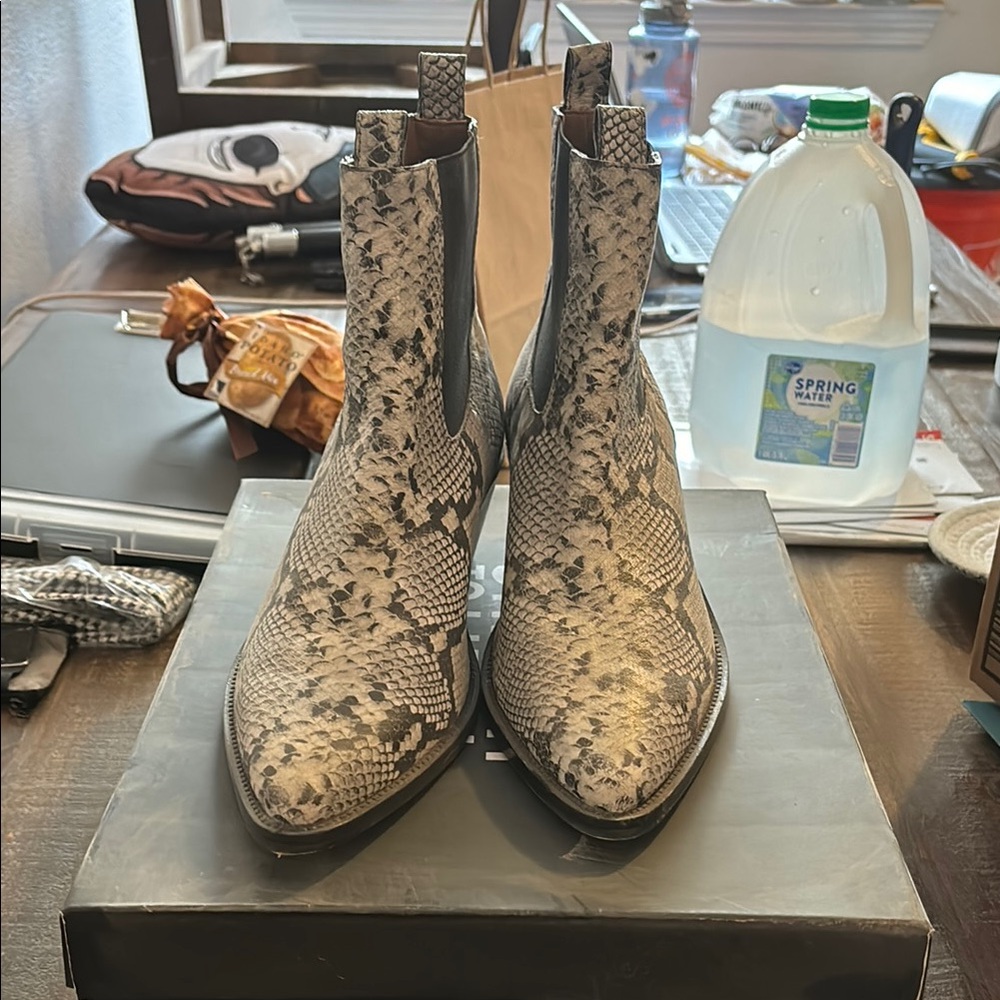 Snakeskin Ankle Boots